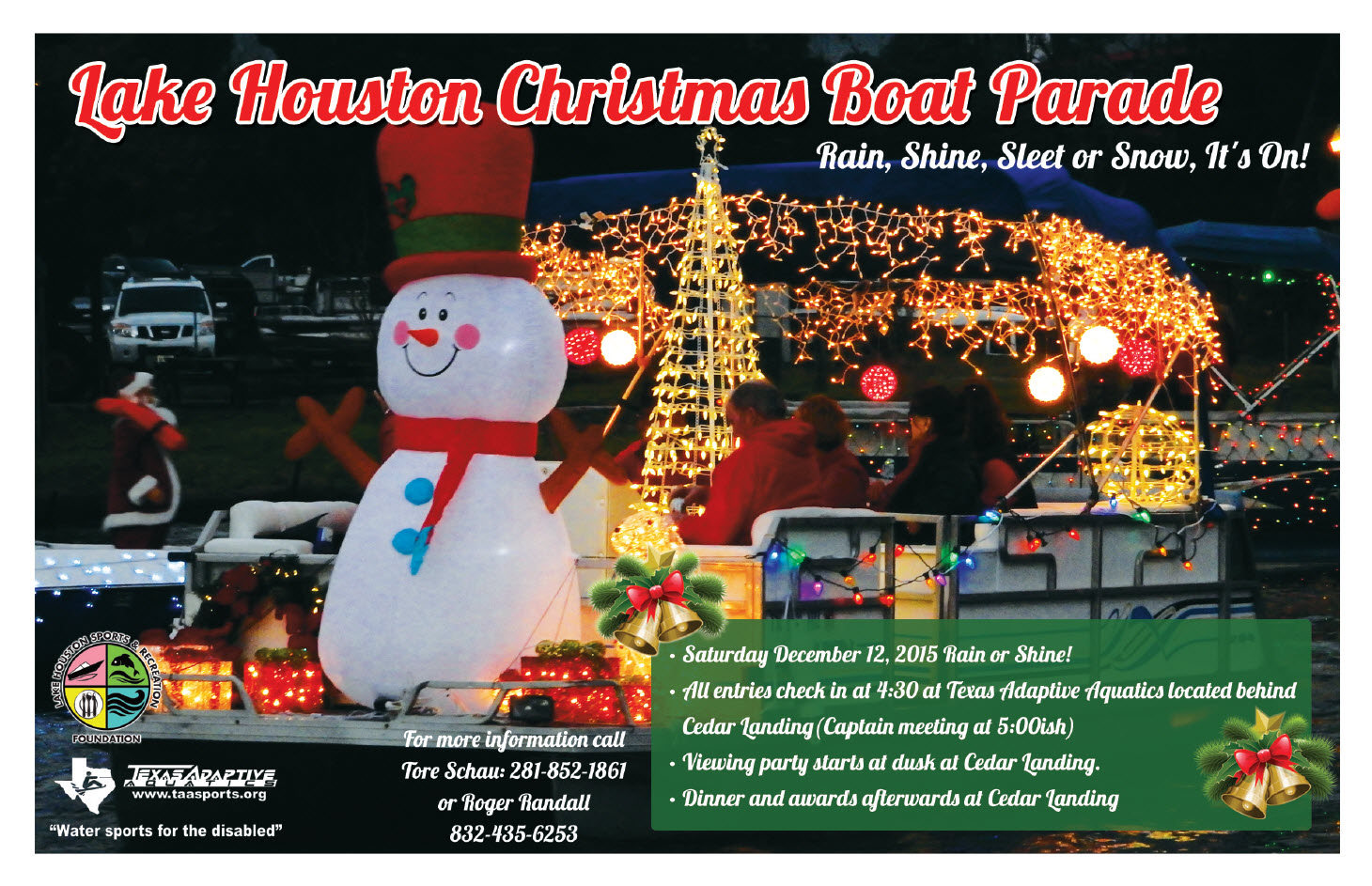 Lake Houston Christmas Boat Parade Rescheduled for Dec 15, 2015 at 7:25 PM