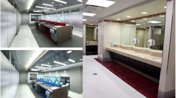 Modern, adequate-sized restrooms