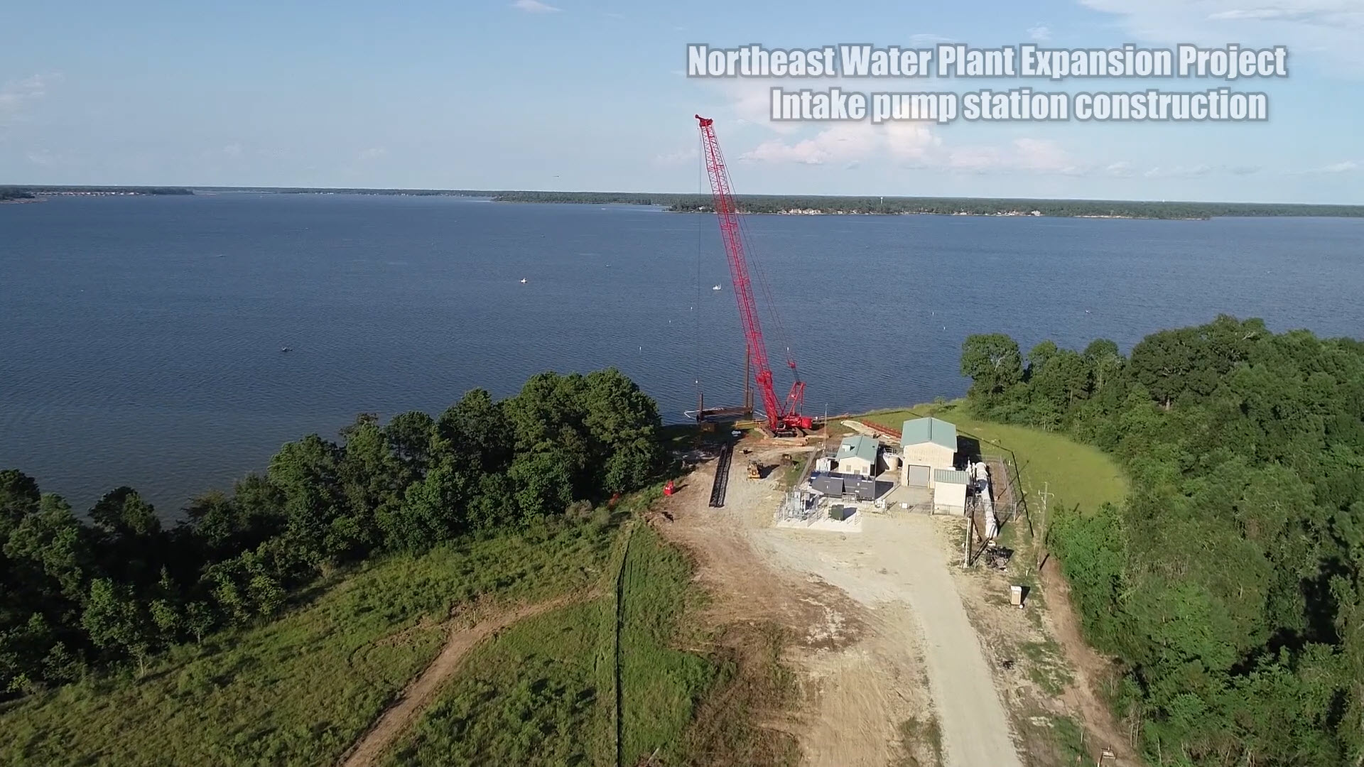 Lake Houston intake pump station construction