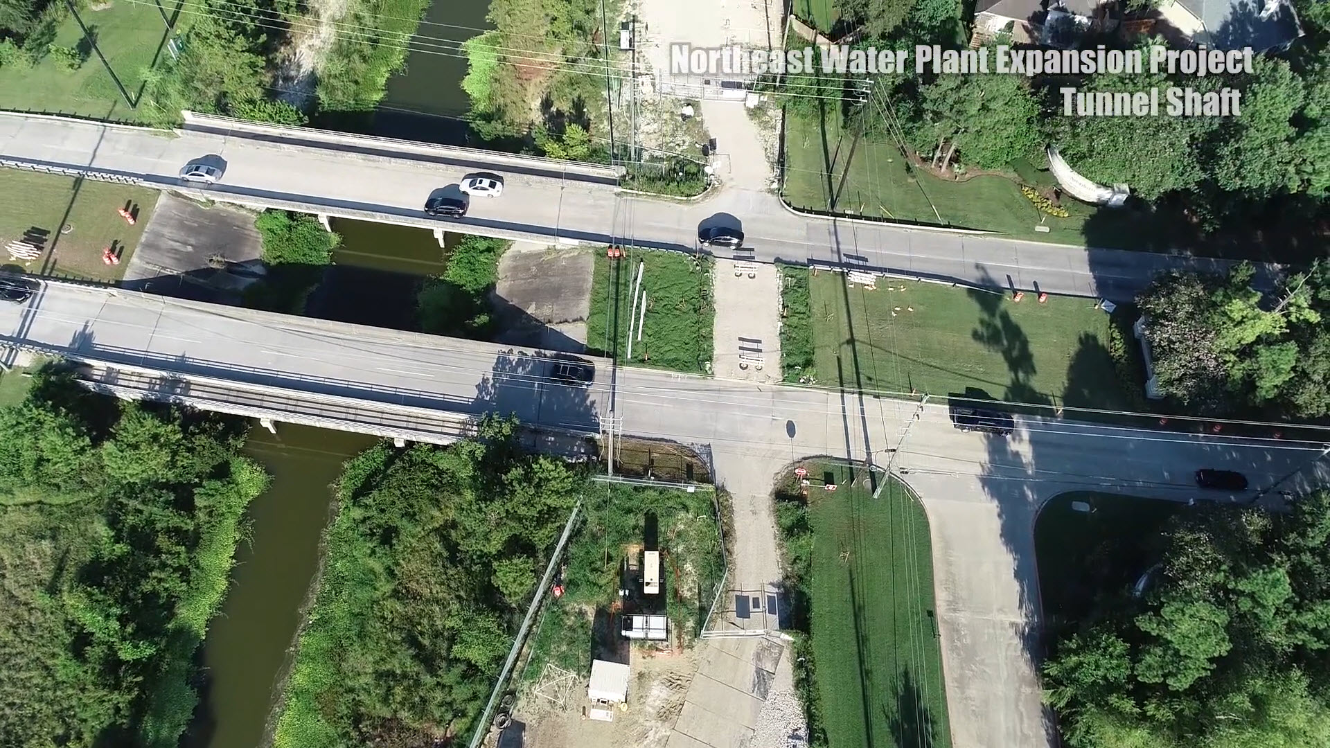 Tunnel Shaft at bottom of photo - runs under W. Lake Houston Pkwy