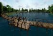 Rendering of the boardwalk traversing the natural pond